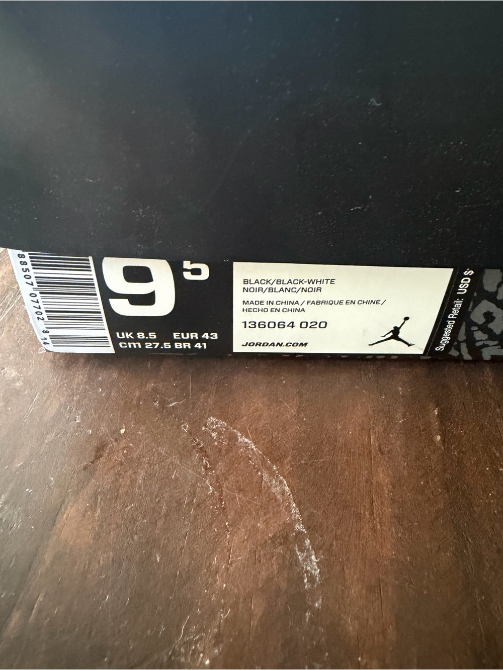 DeadStock Nike Air Jordan 3 “Cyber Monday” Black Leather Sneakers - 9.5M - Picture 10 of 12